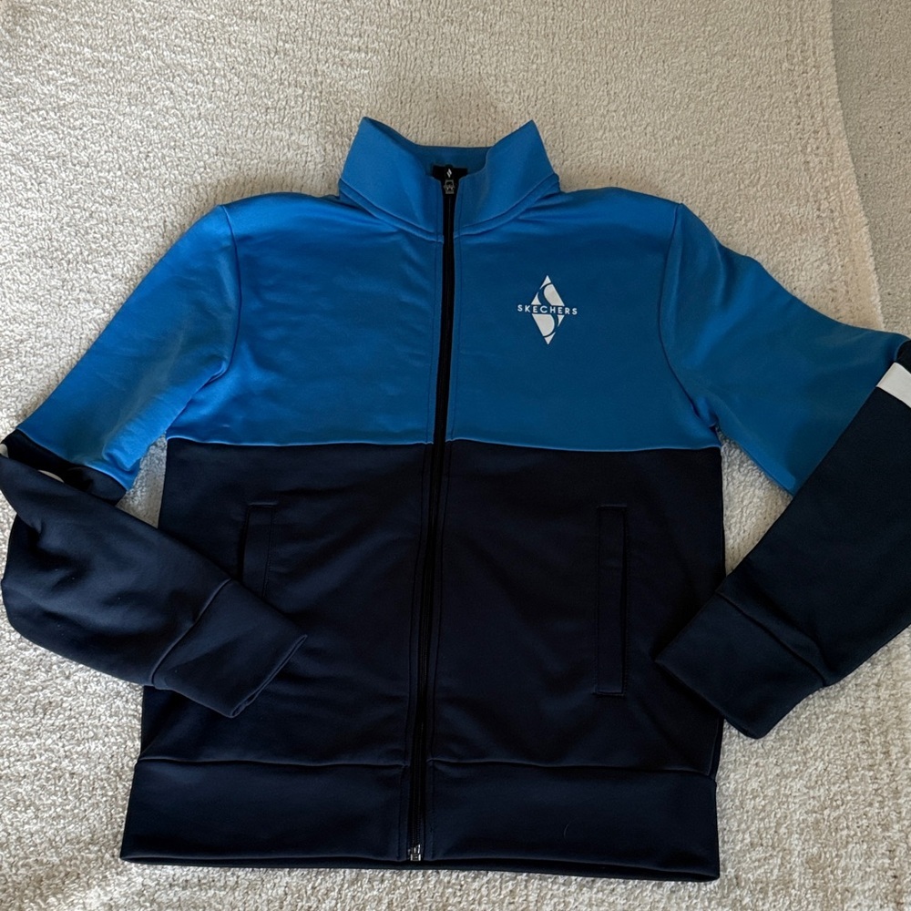 Skechers Blockcolor Navy Blue Zip Jacket Size Small - Picture 2 of 7